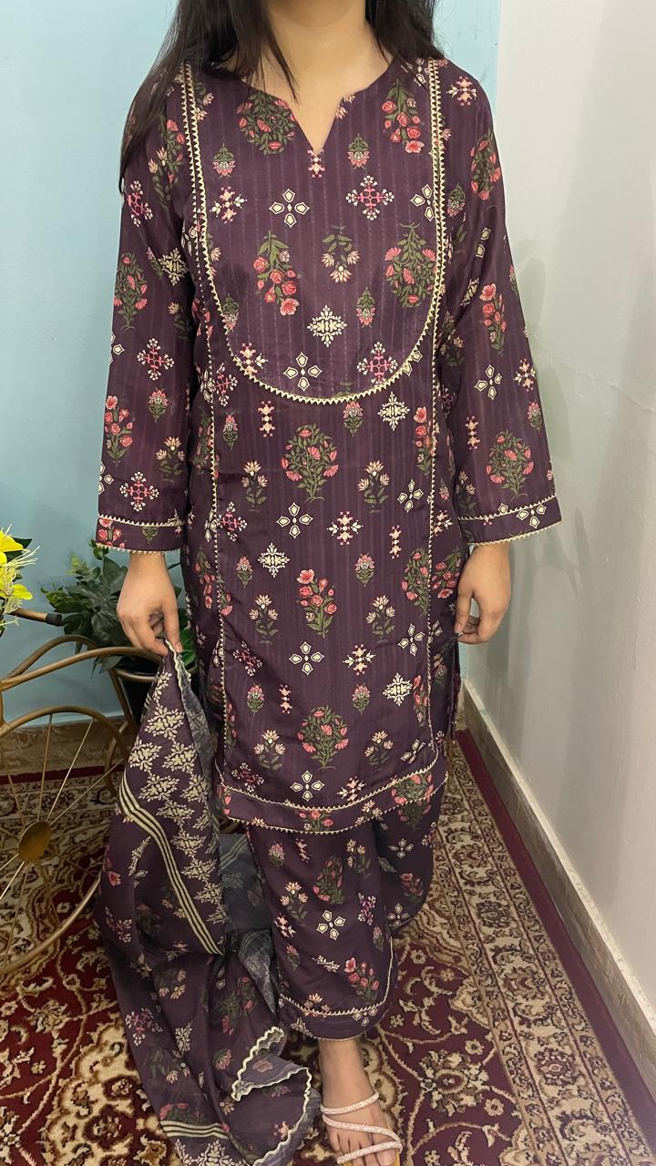 3 Piece Swiss Lawn Dress